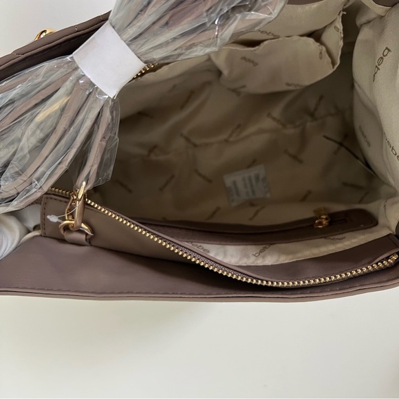Bebe Royce Quilted Mushroom Color Satchel With Gold Tone Chain - Reemoly - Picture 10 of 13